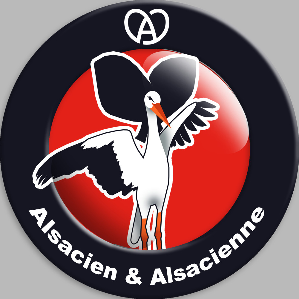 Alsacien & Alsacienne - 5cm - Sticker/autocollant