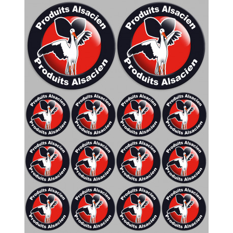 Produits Alsacien cigogne - 2fois 10cm/12fois 5cm - Sticker/autocollant