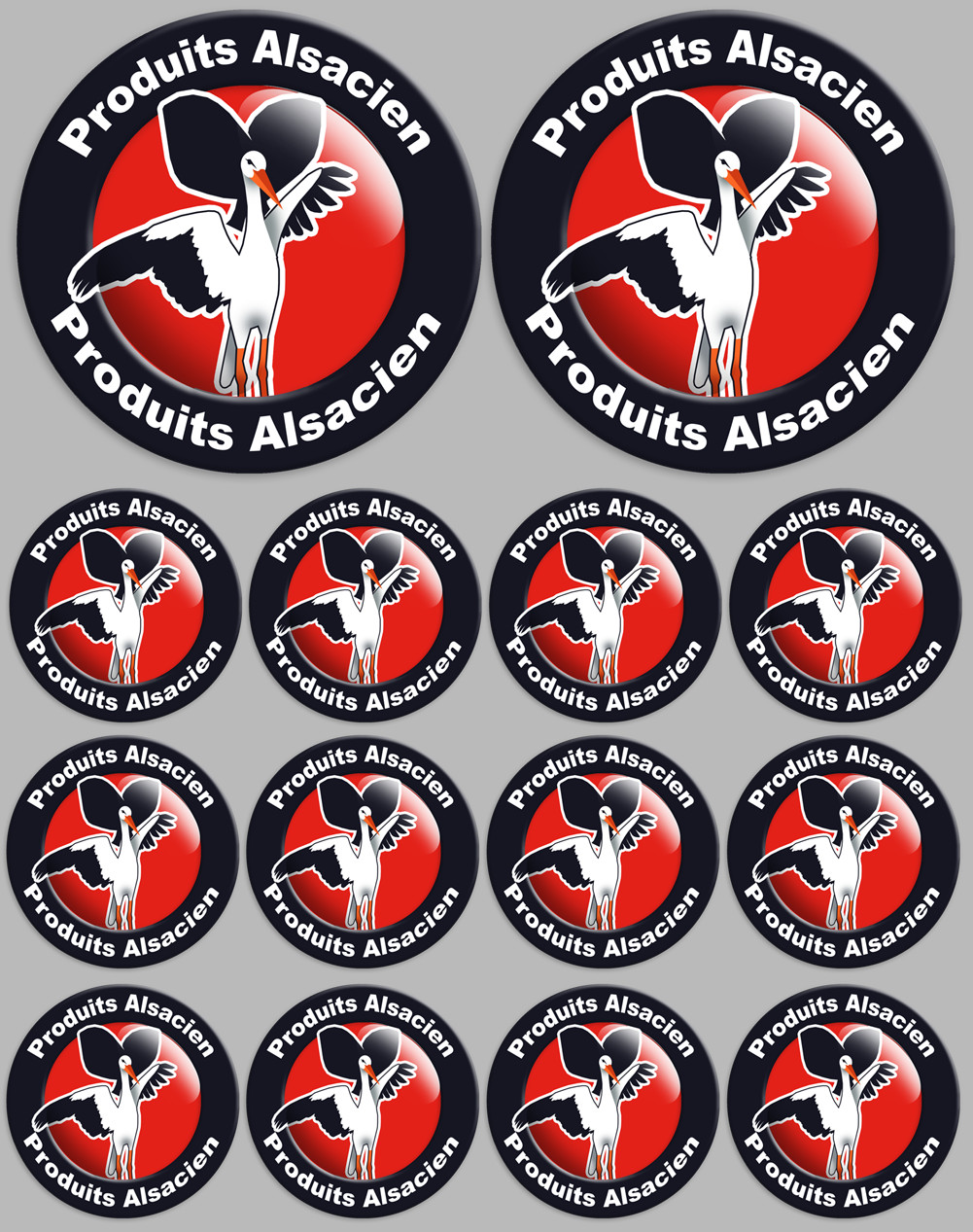 Produits Alsacien cigogne - 2fois 10cm/12fois 5cm - Sticker/autocollant