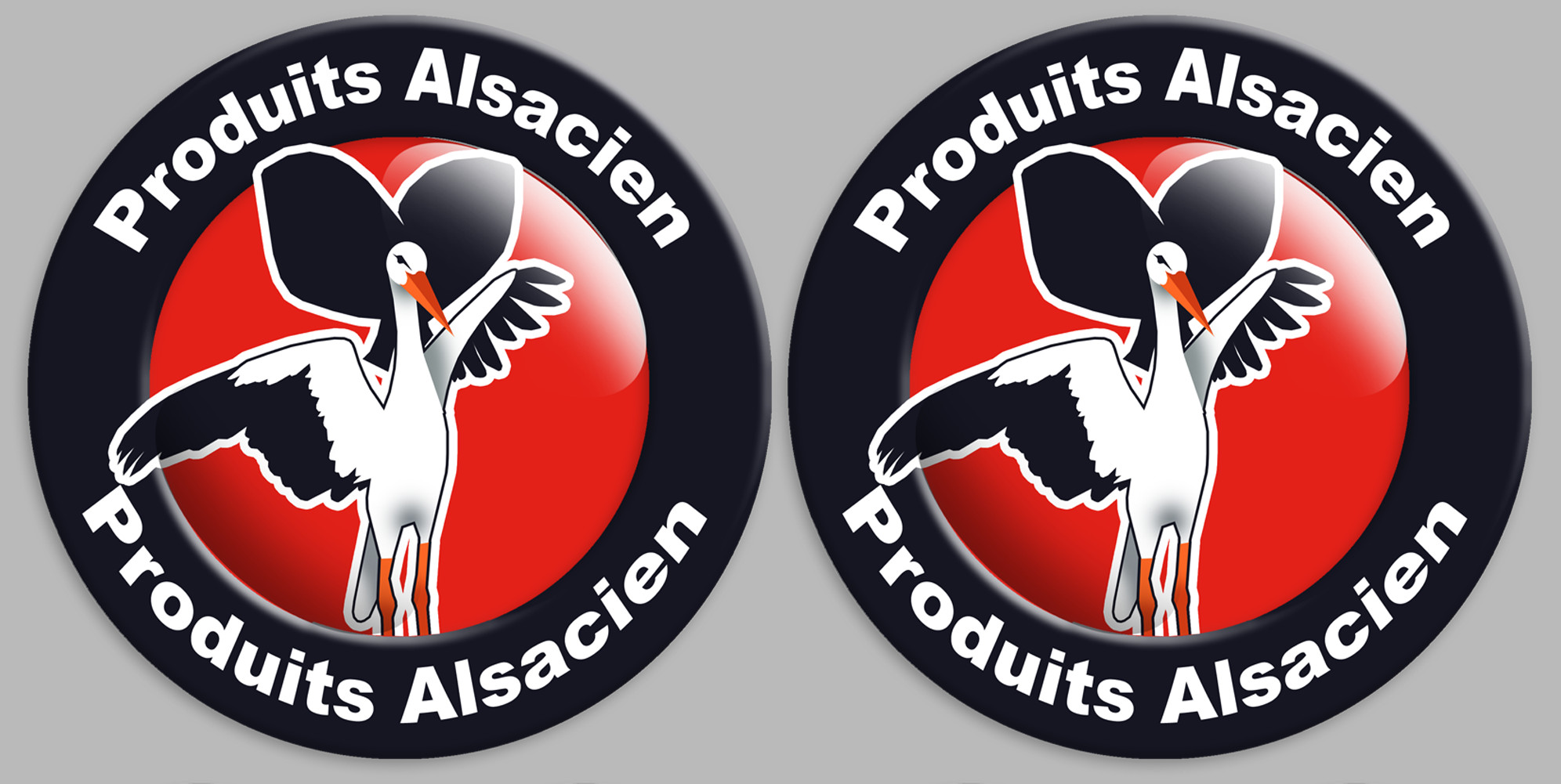 Produits Alsacien cigogne - 2fois 10cm - Sticker/autocollant