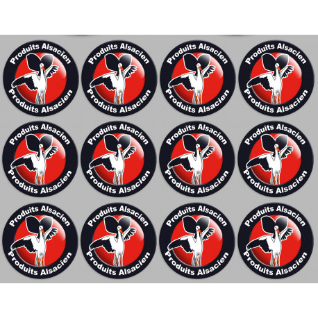 Produits Alsacien cigogne - 12fois de 5cm - Sticker/autocollant