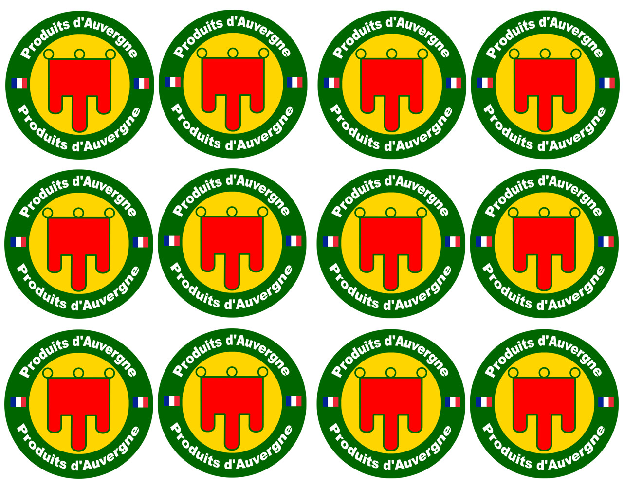 Produits d'Auvergne - 12fois 5cm - Sticker/autocollant