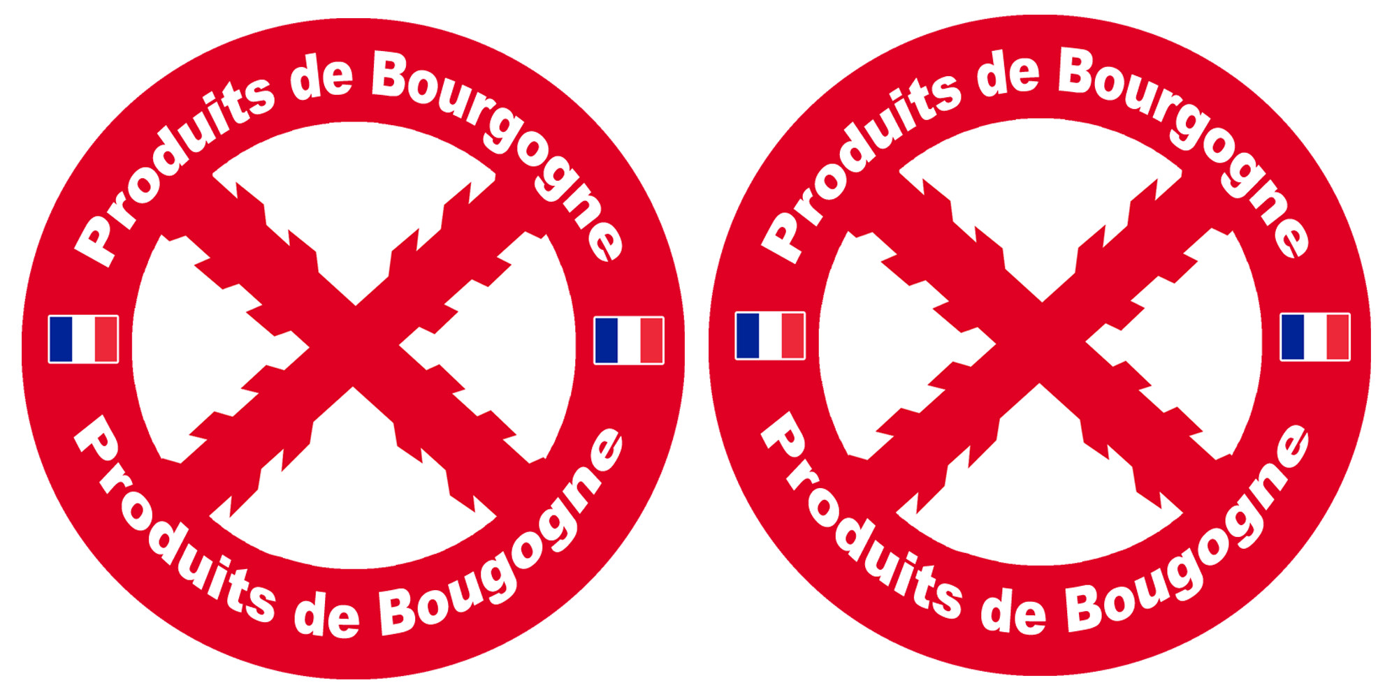 Produits Bourguignons - 2fois 10cm - Sticker/autocollant