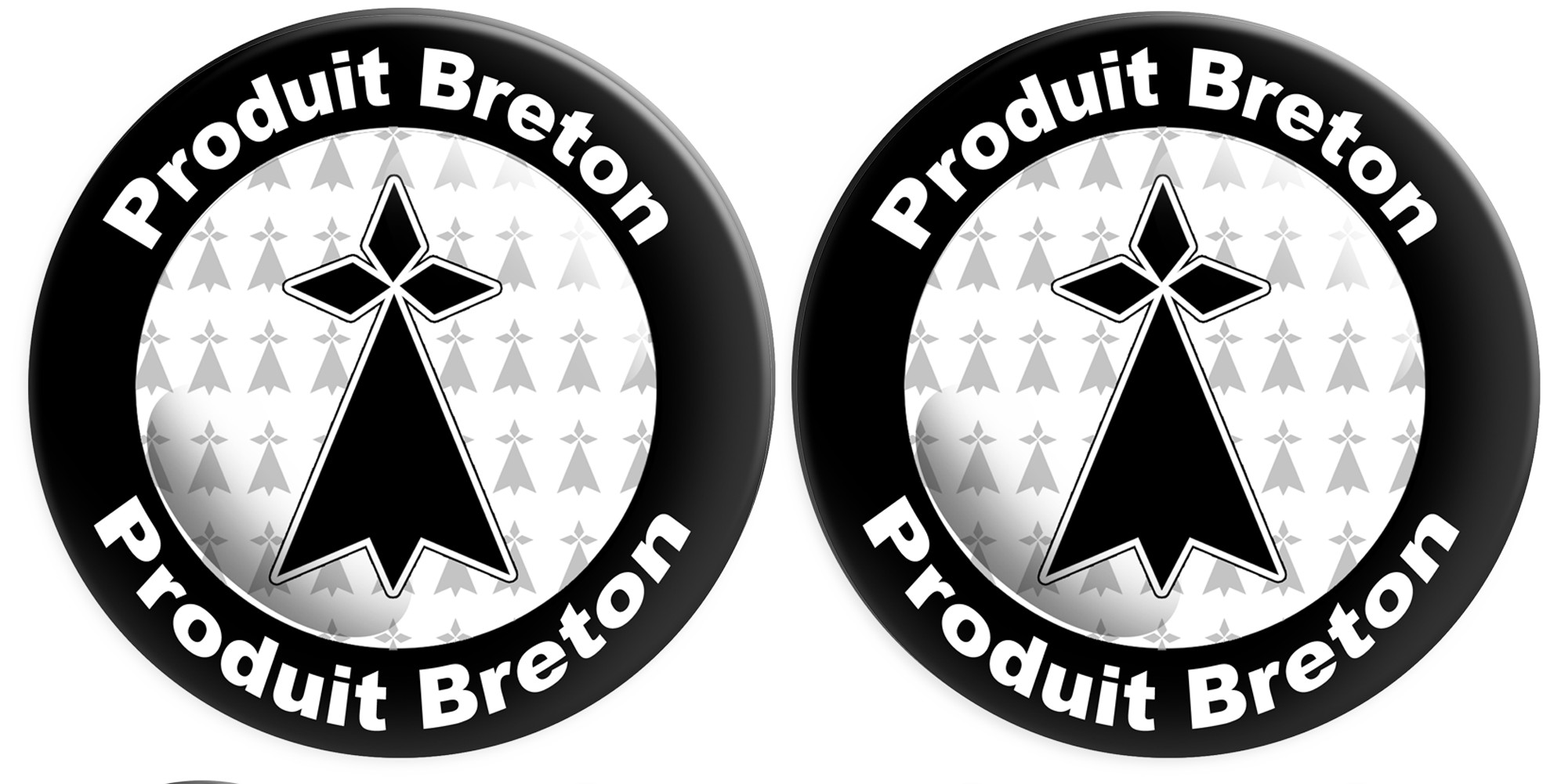 Produit breton hermine - 2fois 10cm - Sticker/autocollant