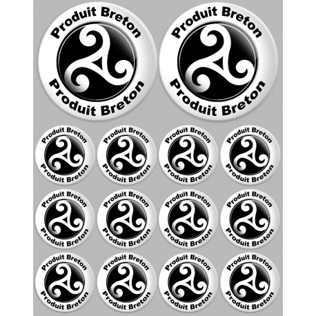 Produit breton triskel - 2fois 10cm / 12fois 5cm - Sticker/autocollant