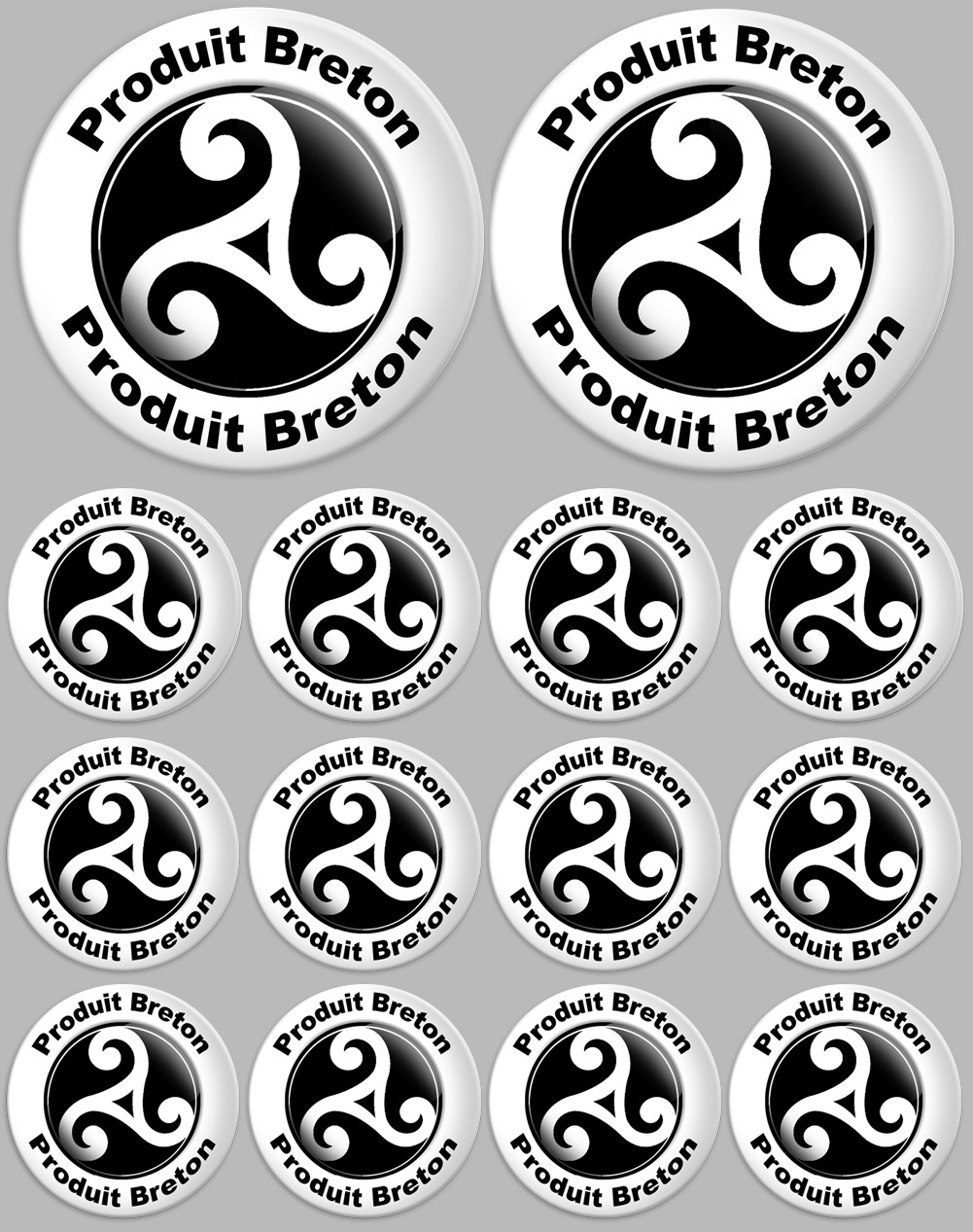 Produit breton triskel - 2fois 10cm / 12fois 5cm - Sticker/autocollant