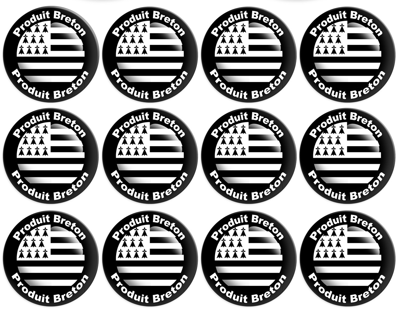 Produit drapeau breton - 12fois 5cm - Sticker/autocollant