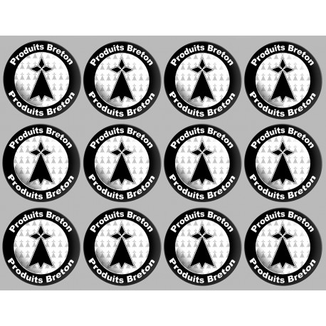 Produit breton hermine - 12fois 5cm - Sticker/autocollant