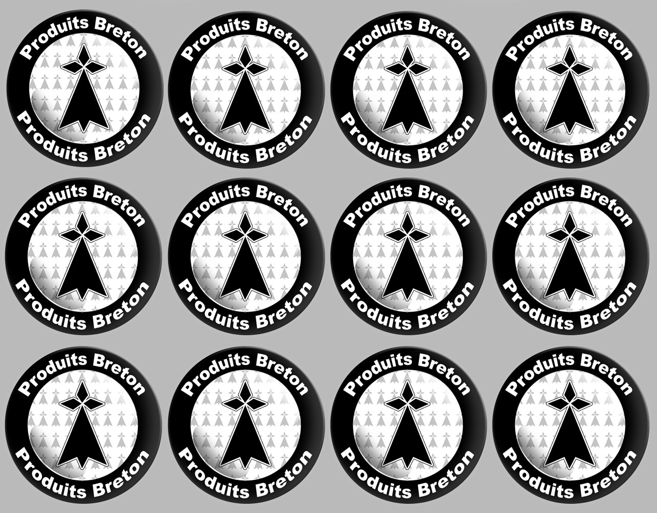 Produit breton hermine - 12fois 5cm - Sticker/autocollant