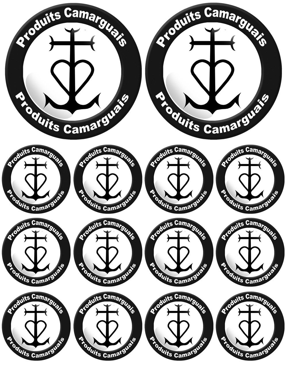 Produits Camarguais - 2fois 10cm / 12fois 5cm - Sticker/autocollant