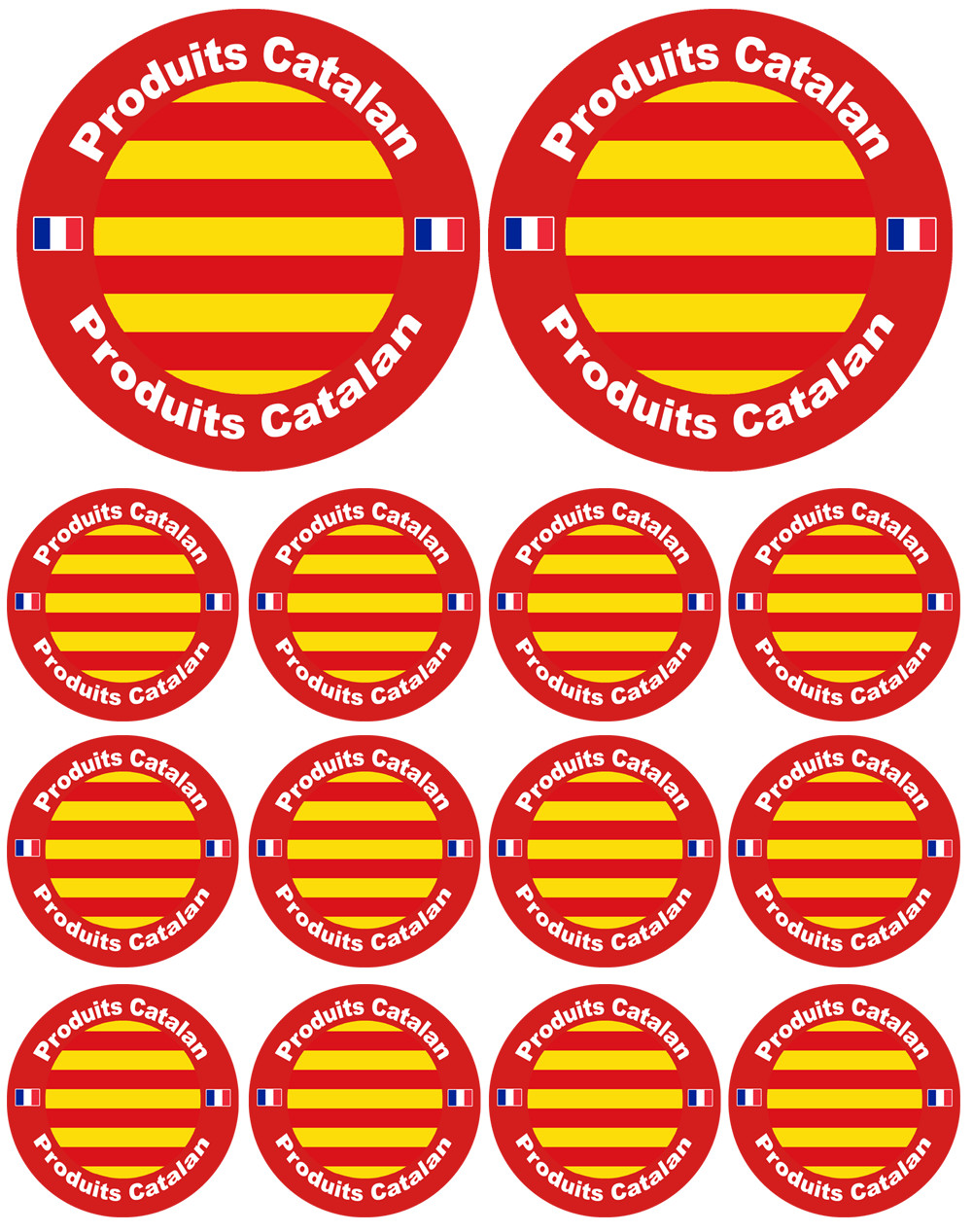 Produits Catalan - 2fois 10cm et 12fois 5cm - Sticker/autocollant