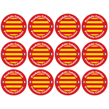 Produits Catalan - 12fois 5cm - Sticker/autocollant