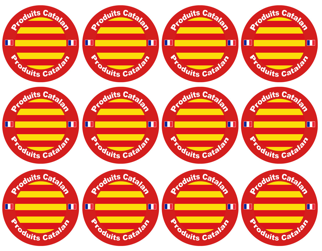 Produits Catalan - 12fois 5cm - Sticker/autocollant