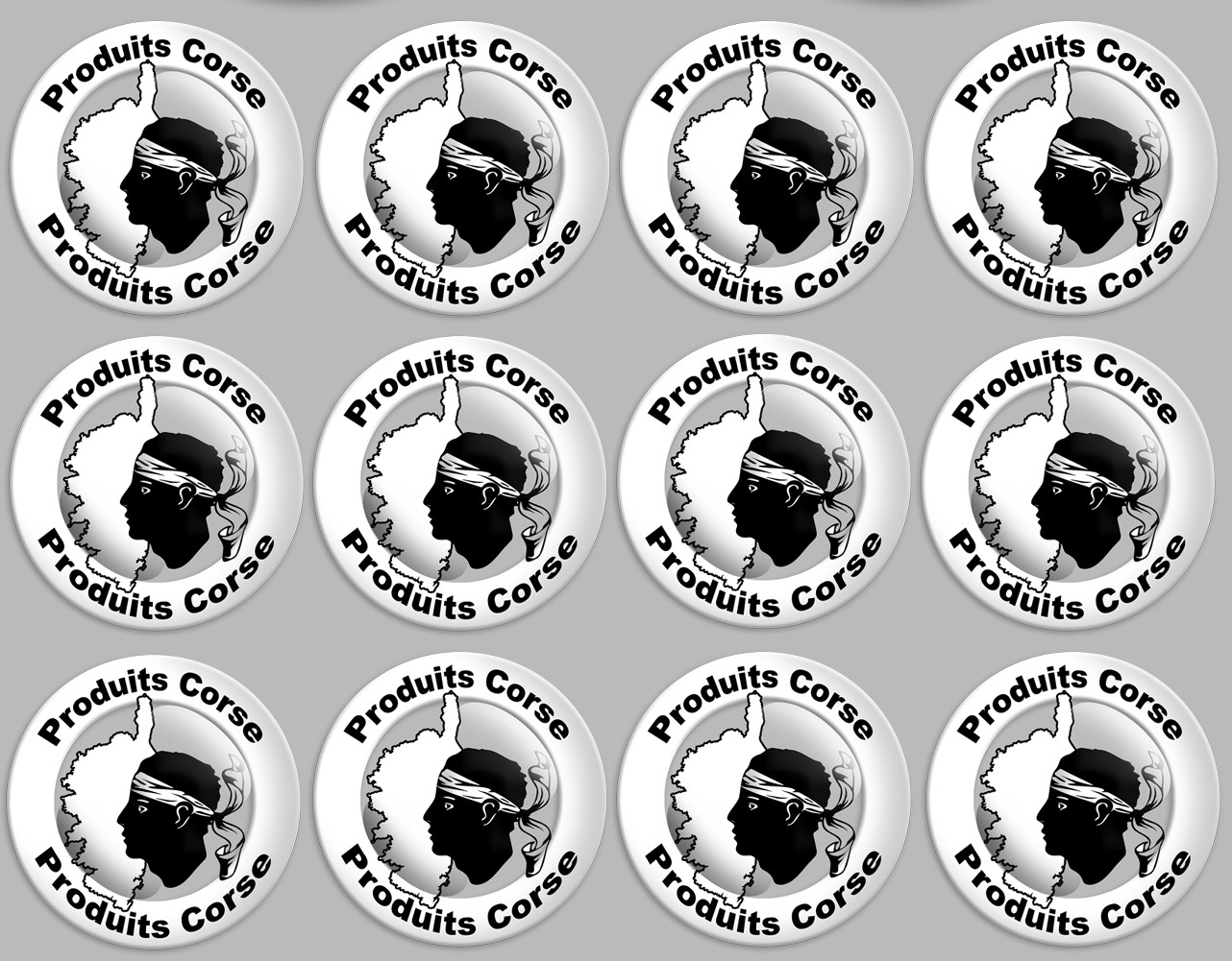 Produits Corse carte - 12fois 5cm - Sticker/autocollant