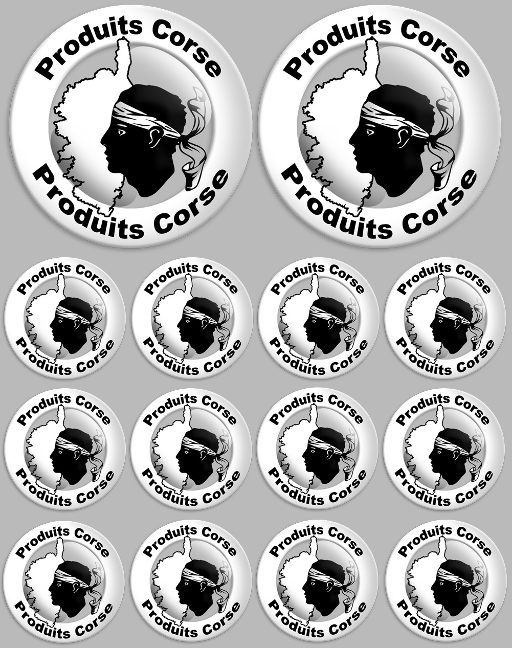 Produits Corse carte - 2fois 10cm / 12fois 5cm - Sticker/autocollant