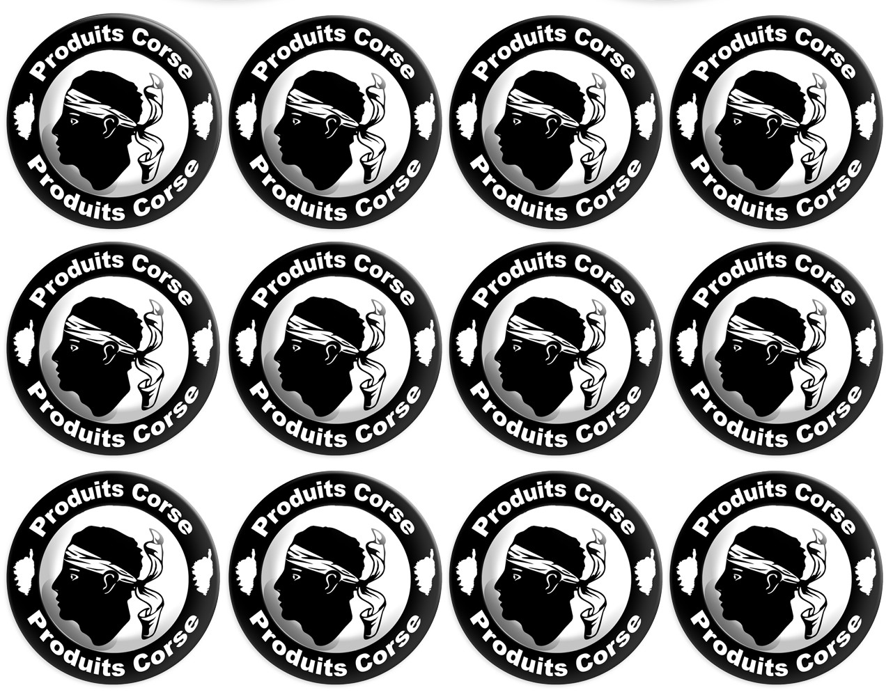 Produits Corse - 12fois 5cm - Sticker/autocollant