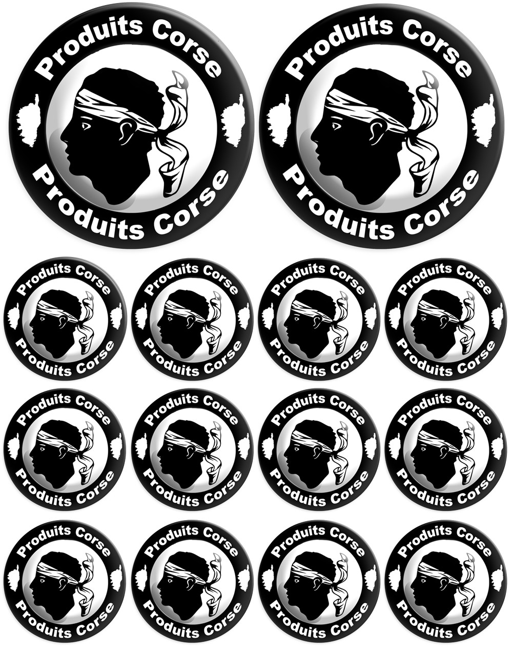 Produits Corse - 2fois 10cm / 12fois 5cm - Sticker/autocollant