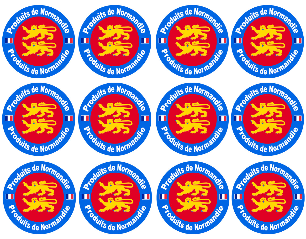 Produits de Normandie - 12stickers 5cm - Sticker/autocollant