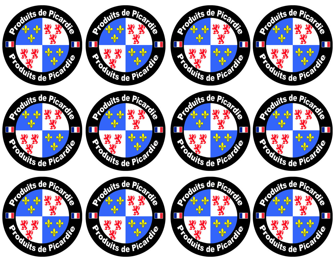 Produits Picardie - 12stickers 5cm - Sticker/autocollant