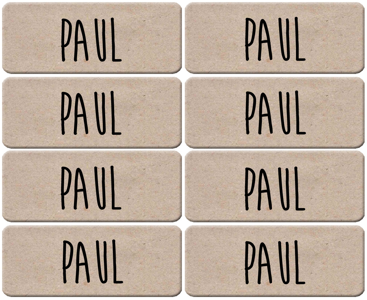 Prénom Paul - 8 stickers de 5x2cm - Sticker/autocollant