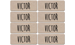 Prénom Victor - 8 stickers de 5x2cm - Sticker/autocollant