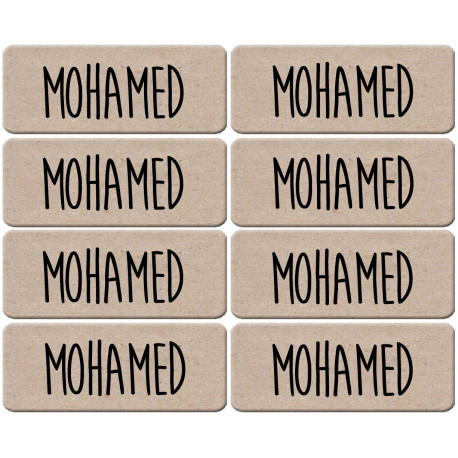 Prénom Mohamed - 8 stickers de 5x2cm - Sticker/autocollant