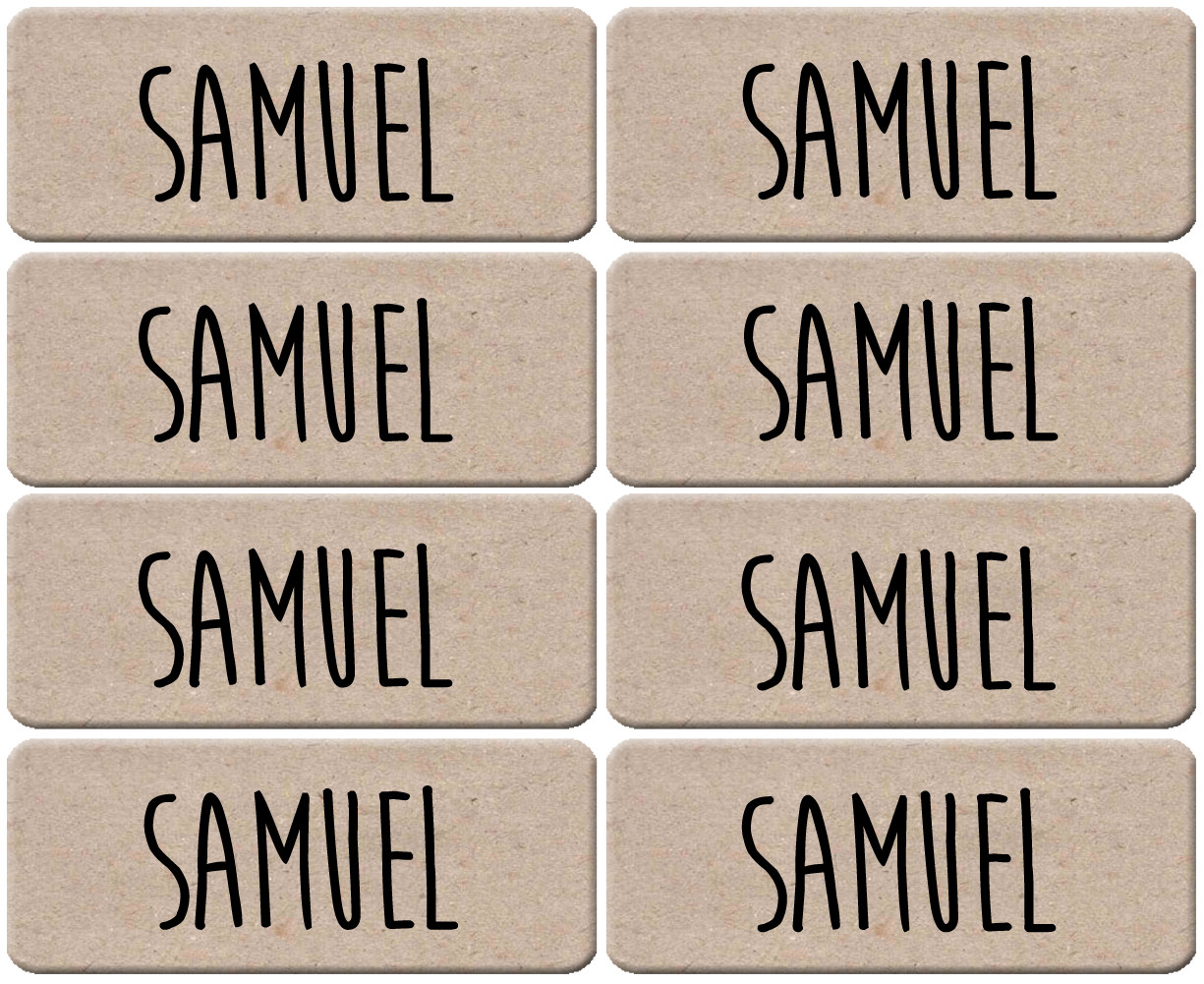 Prénom Samuel - 8 stickers de 5x2cm - Sticker/autocollant