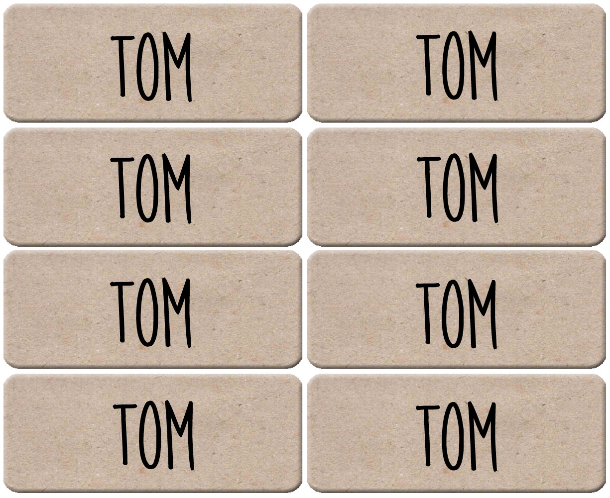 Prénom Tom - 8 stickers de 5x2cm - Sticker/autocollant