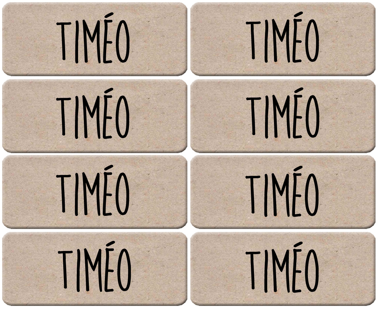 Prénom Timéo - 8 stickers de 5x2cm - Sticker/autocollant