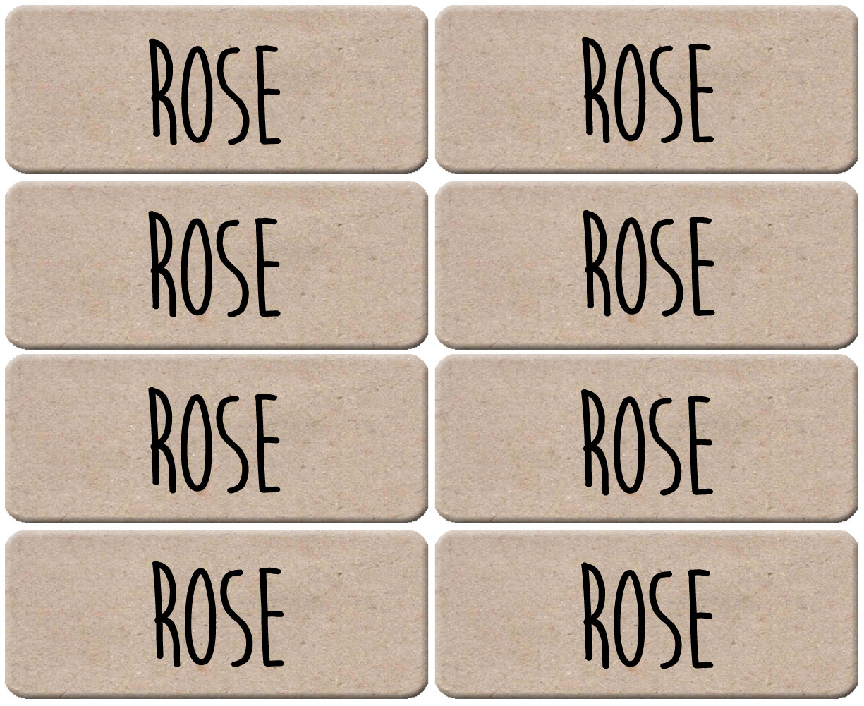 Prénom Rose - 8 stickers de 5x2cm - Sticker/autocollant