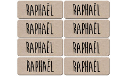 Prénom Raphaël - 8 stickers de 5x2cm - Sticker/autocollant