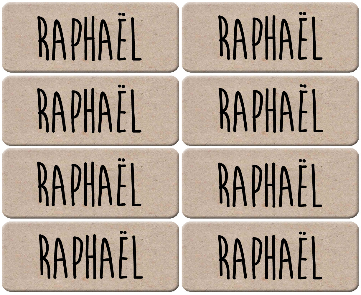 Prénom Raphaël - 8 stickers de 5x2cm - Sticker/autocollant