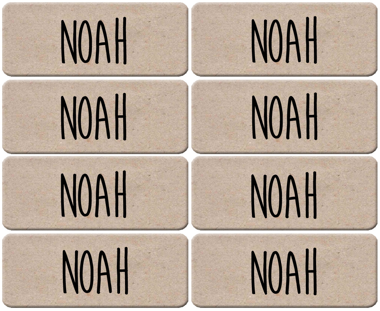 Prénom Noah - 8 stickers de 5x2cm - Sticker/autocollant