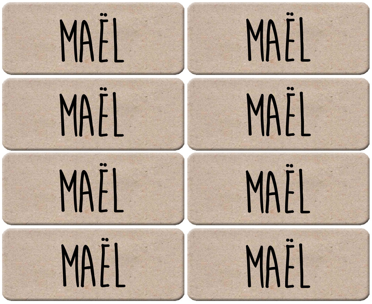 Prénom Maël - 8 stickers de 5x2cm - Sticker/autocollant