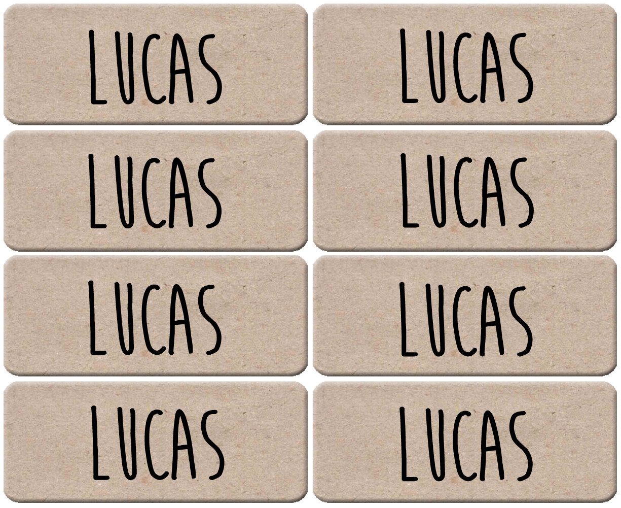 Prénom Lucas - 8 stickers de 5x2cm - Sticker/autocollant