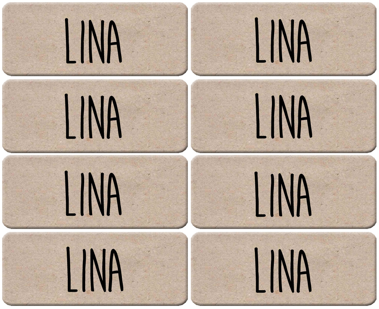 Prénom Lina - 8 stickers de 5x2cm - Sticker/autocollant