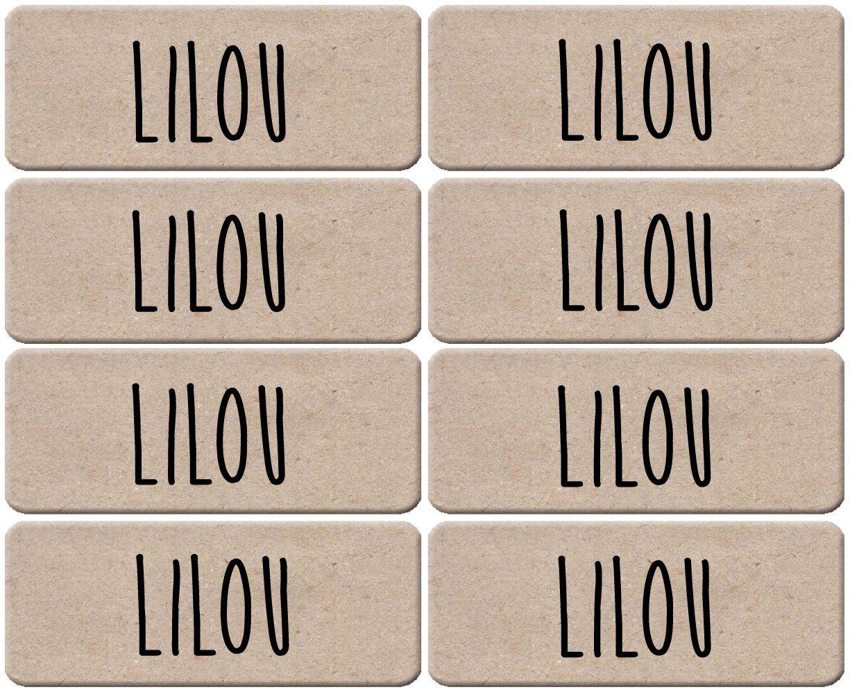 Prénom Lilou - 8 stickers de 5x2cm - Sticker/autocollant