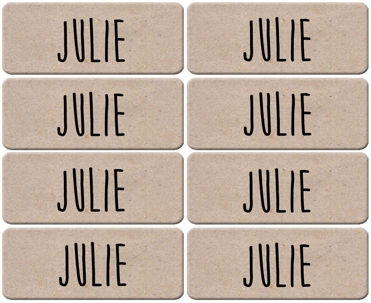 Prénom Julie - 8 stickers de 5x2cm - Sticker/autocollant