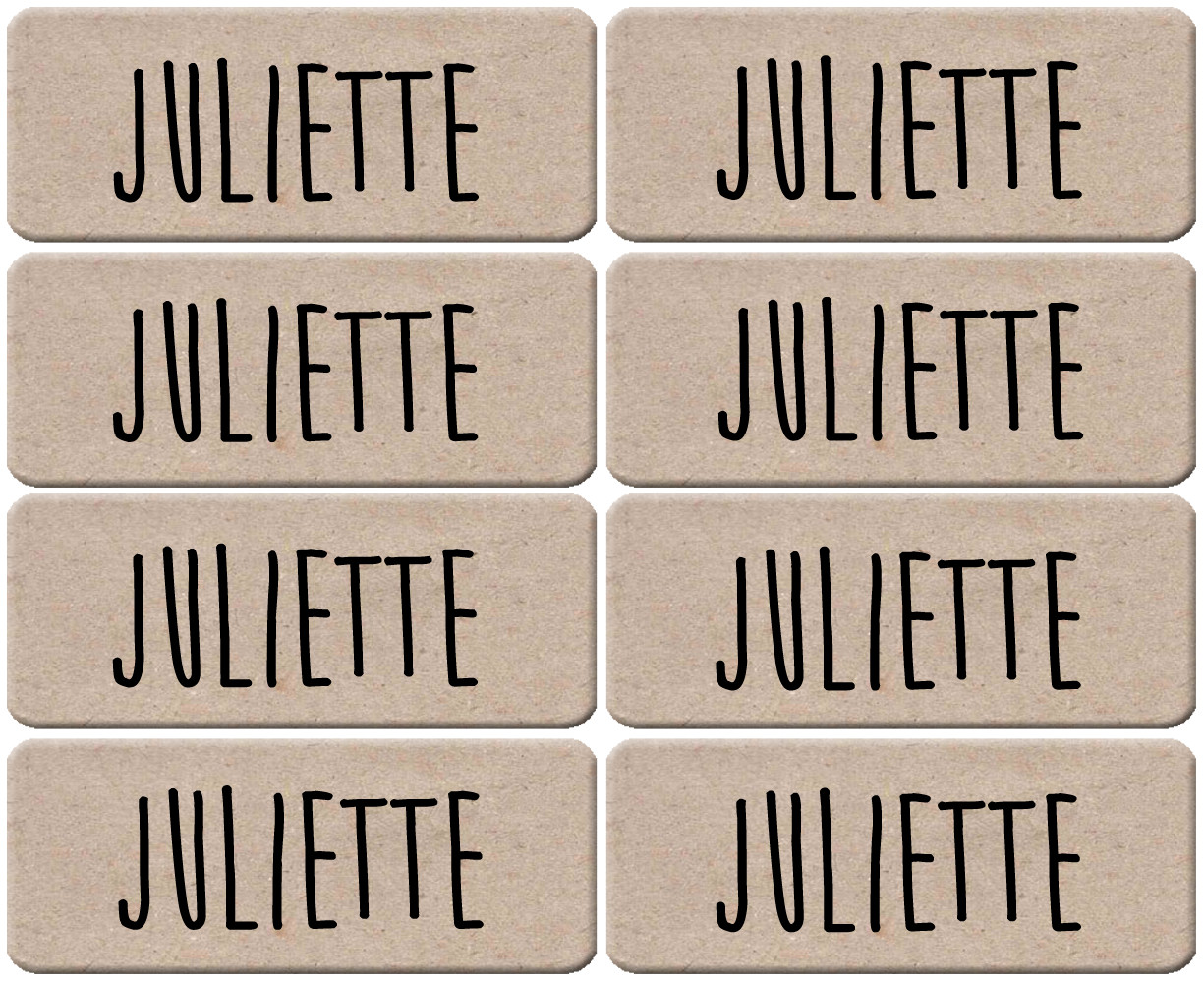 Prénom Juliette - 8 stickers de 5x2cm - Sticker/autocollant