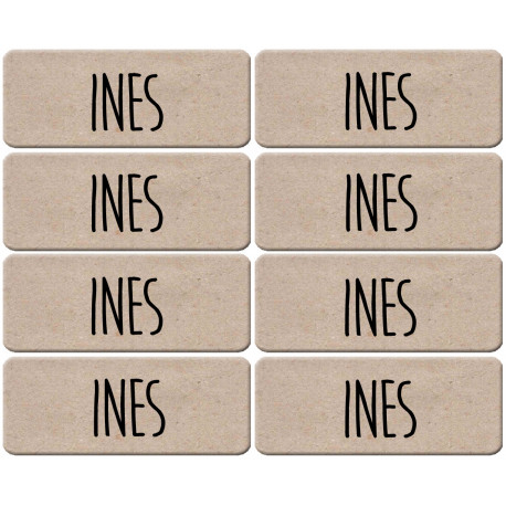 Prénom Inés - 8 stickers de 5x2cm - Sticker/autocollant