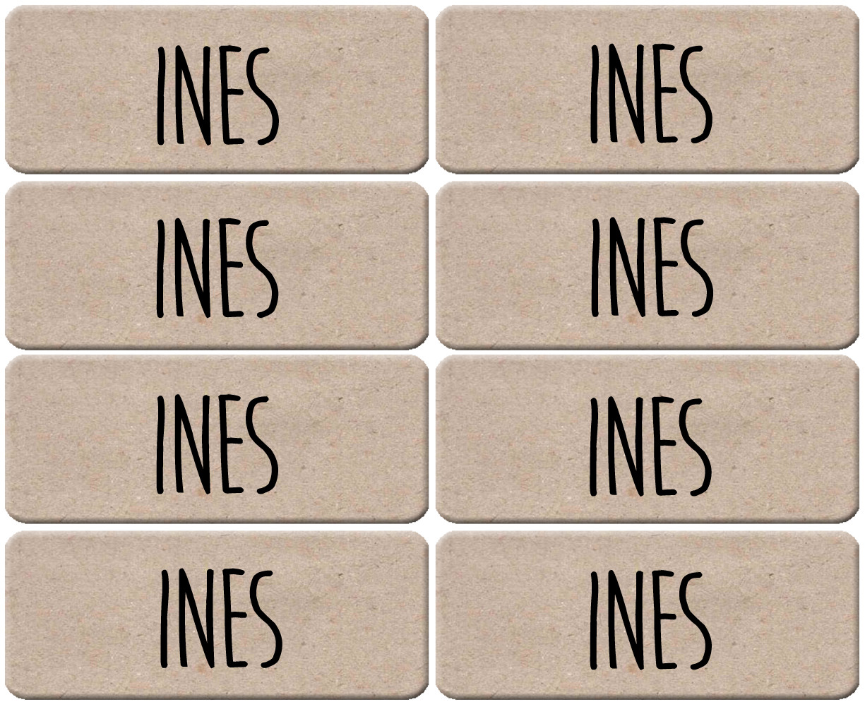 Prénom Inés - 8 stickers de 5x2cm - Sticker/autocollant