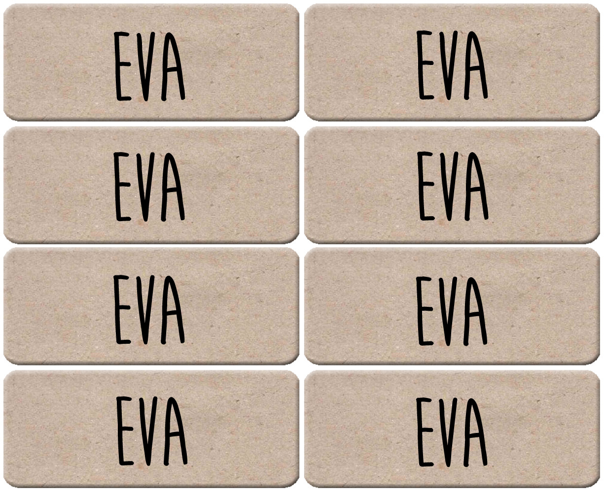 Prénom Eva - 8 stickers de 5x2cm - Sticker/autocollant