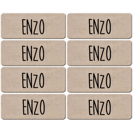 Prénom Enzo - 8 stickers de 5x2cm - Sticker/autocollant