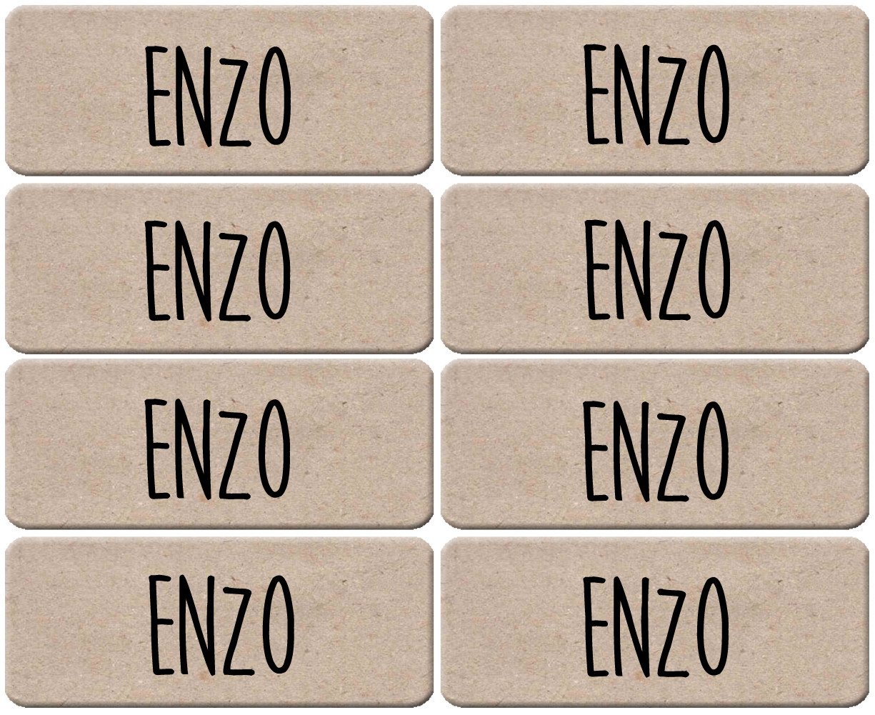 Prénom Enzo - 8 stickers de 5x2cm - Sticker/autocollant