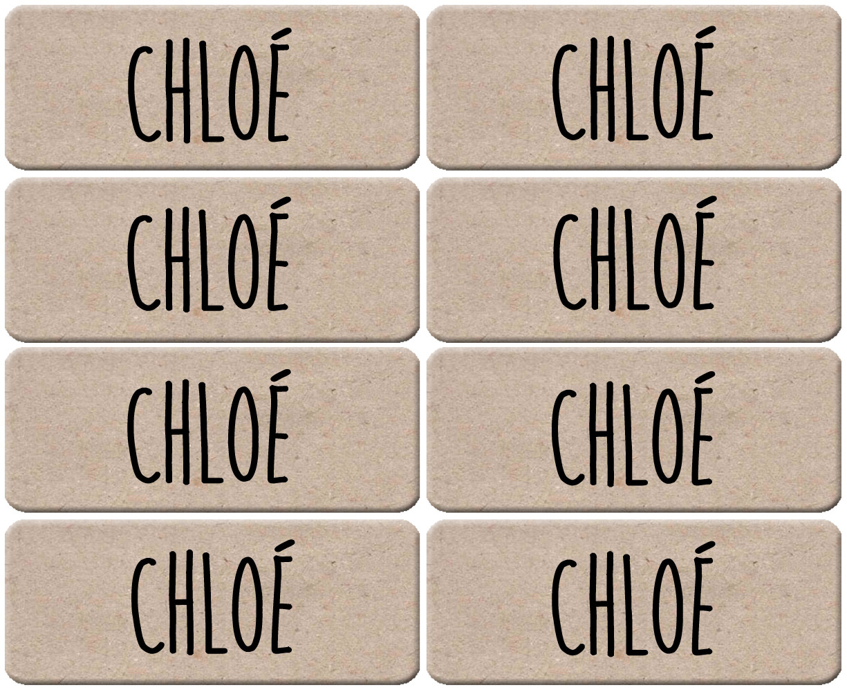 Prénom Chloé - 8 stickers de 5x2cm - Sticker/autocollant