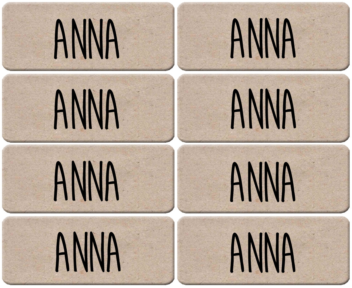 Prénom Anna - 8 stickers de 5x2cm - Sticker/autocollant