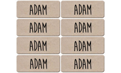 Prénom Adam - 8 stickers de 5x2cm - Sticker/autocollant