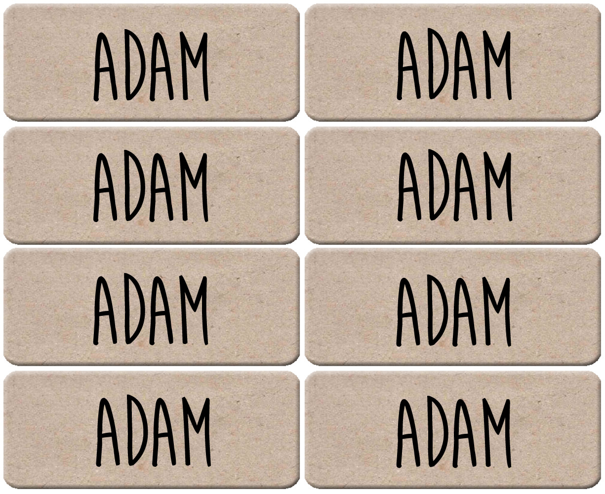 Prénom Adam - 8 stickers de 5x2cm - Sticker/autocollant