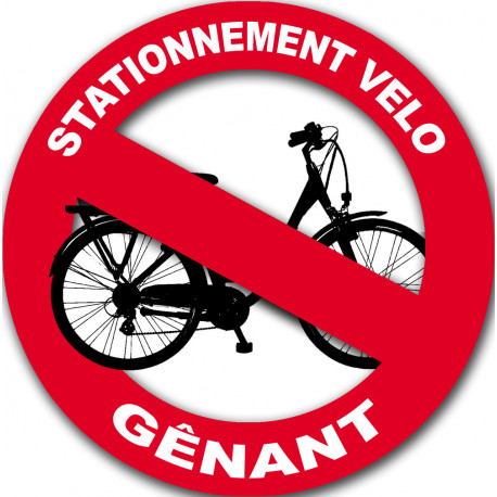 stationnement vélo gênant - 10cm - Sticker/autocollant