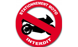 stationnement moto interdit - 15cm - Sticker/autocollant